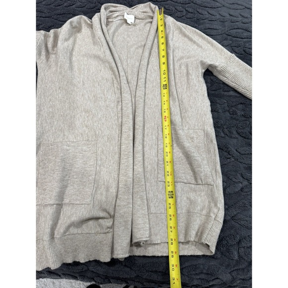 Women's Cyrus Lightweight Beige Viscose Open Cardigan Ribbed arms Size LG - Picture 3 of 9